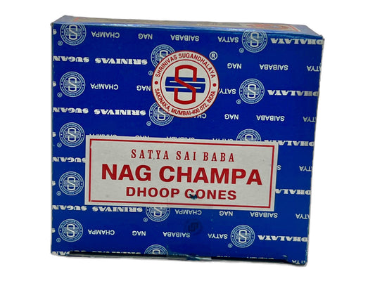 Nag Champa Incense Cone - 12 Cones with Burning Stand