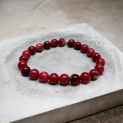 Thulite Crystal Bracelet 8mm