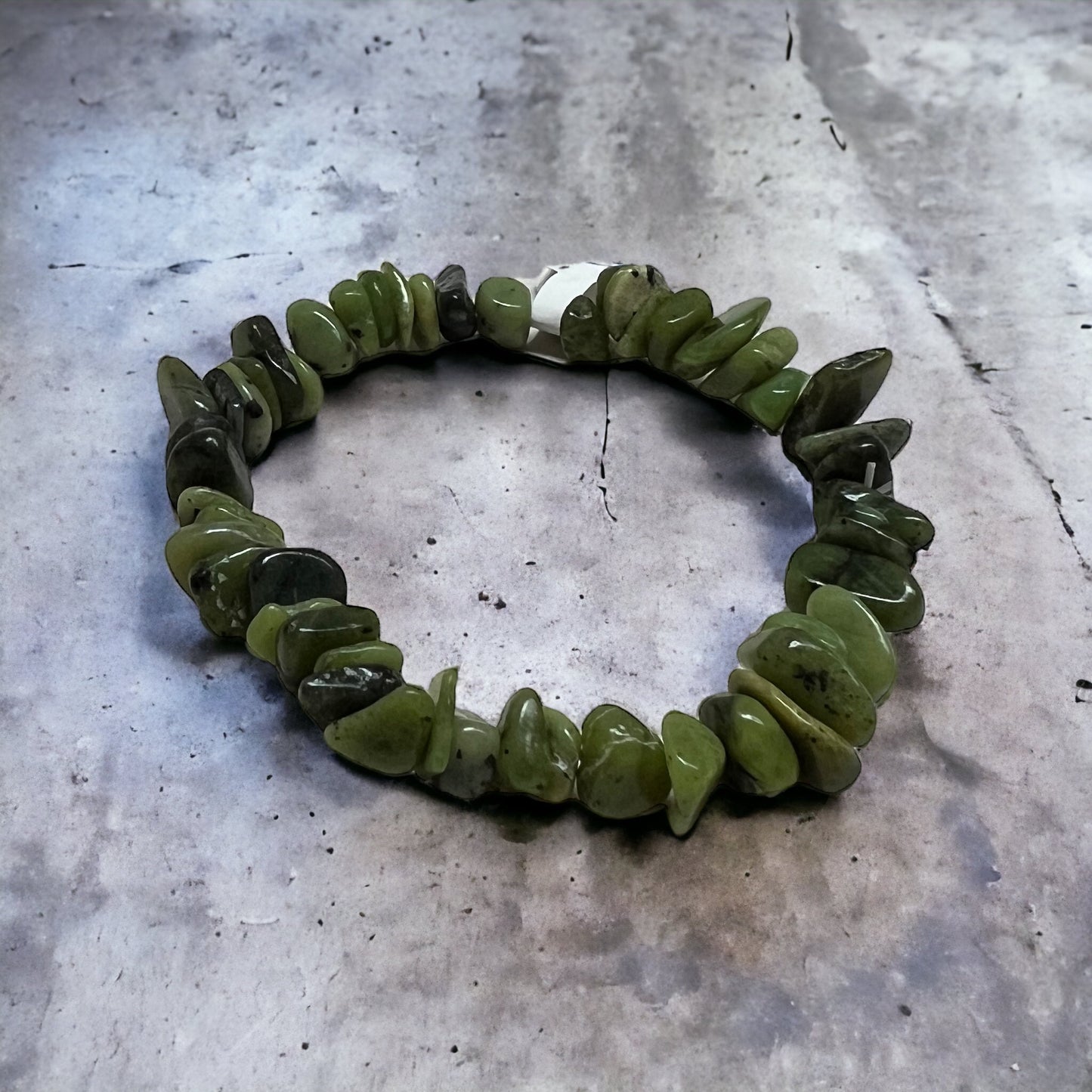 Nephrite Jade Crystal Chip Bracelet